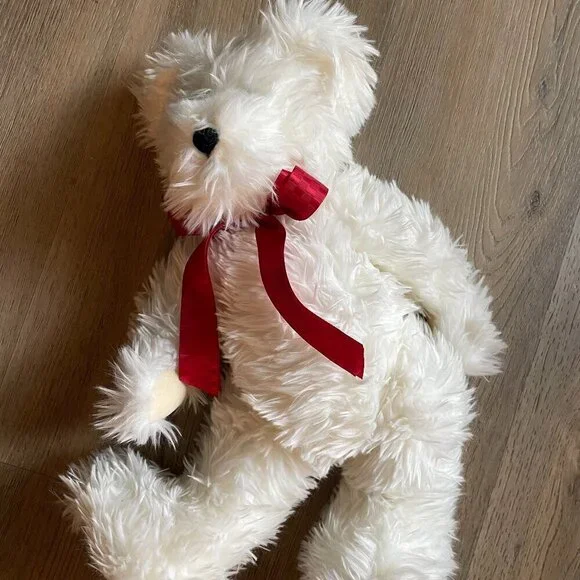 Boyds Bears White B. Everluvin Bear Plush Jointed 17" Tall Hearts - Picture 3 of 6